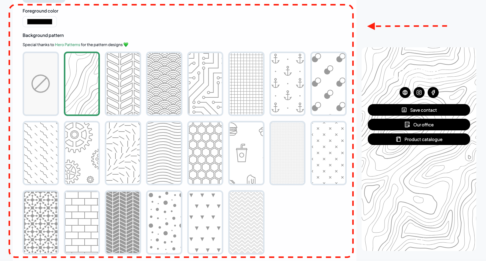 Pattern Selection Button